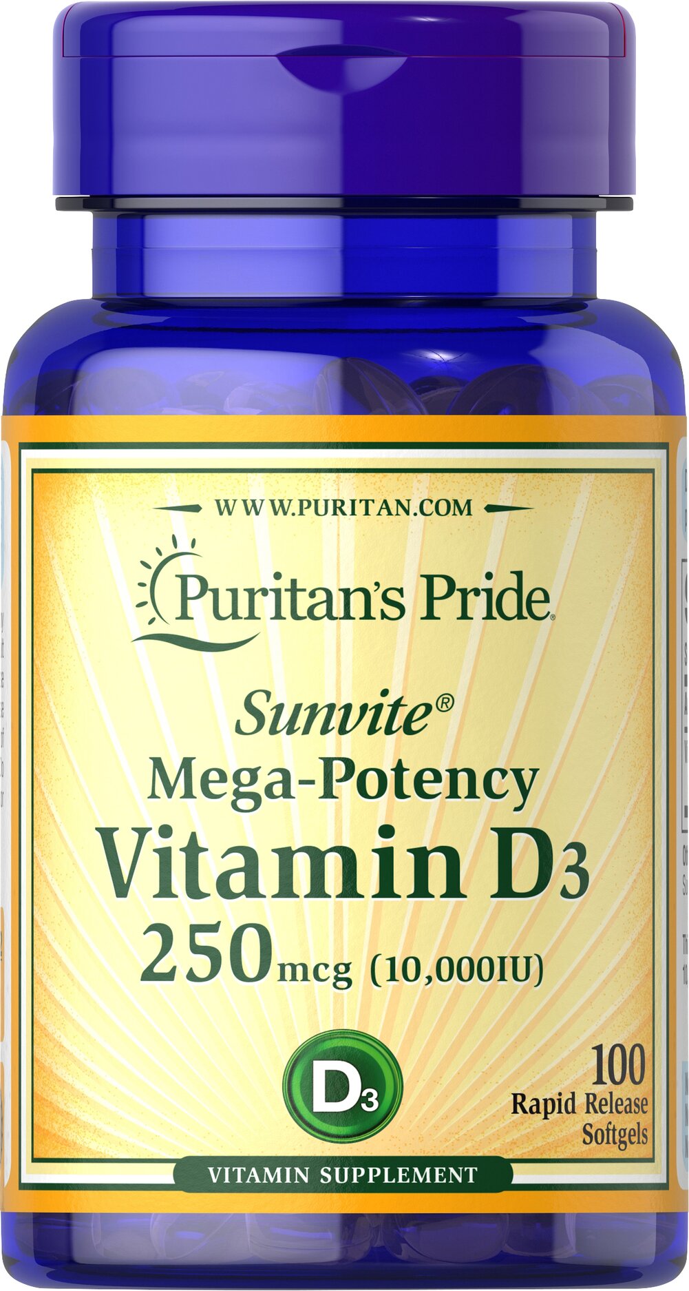 PURITAN'S PRIDE VITAMIN D 250mcg-MCG 10,000iu